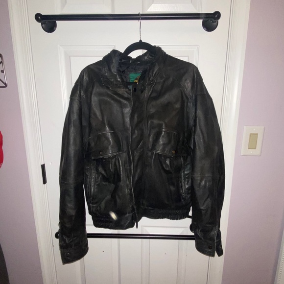 Vintage heavy leather jacket - Picture 1 of 4